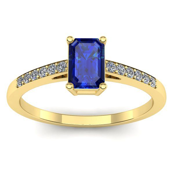 Inel logodna cu safir dreptunghiular