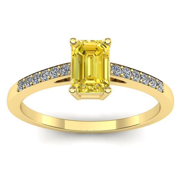 Inel de logodna cu safir galben dreptunghiular