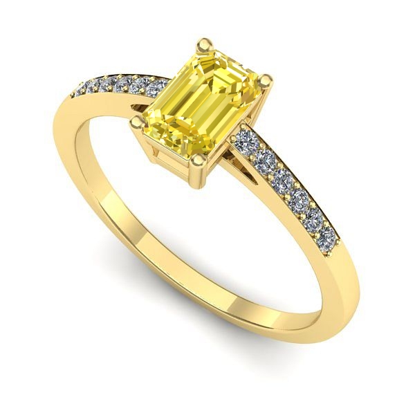 Inel de logodna din aur galben cu safir galben