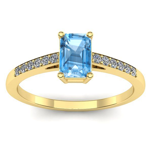 Inel de logodna cu topaz blue dreptunghiular