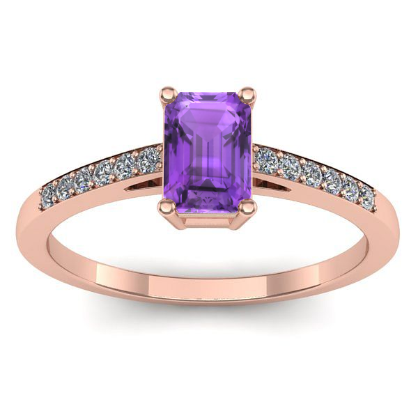 Inel logodna cu ametist dreptunghiular