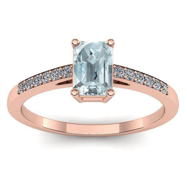 Inel cu aquamarin dreptunghiular