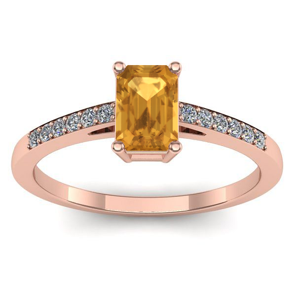 Inel de logodna cu citrin dreptunghiular