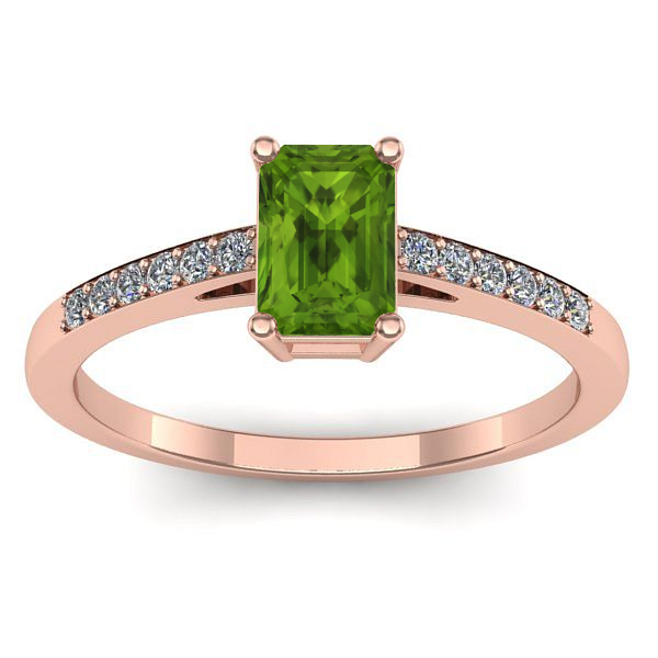 Inel logodna cu peridot dreptunghiular