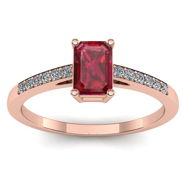 Inel cu rubin dreptunghiular