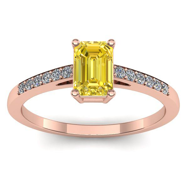 Inel logodna cu safir galben dreptunghiular