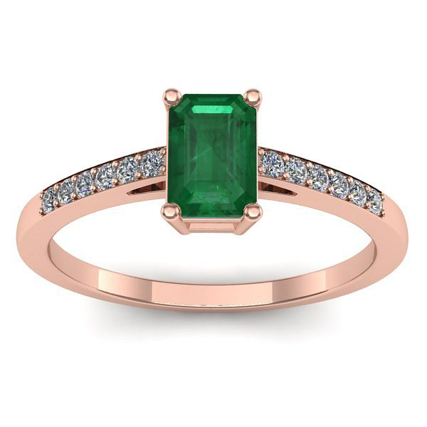 Inel cu smarald dreptunghiular