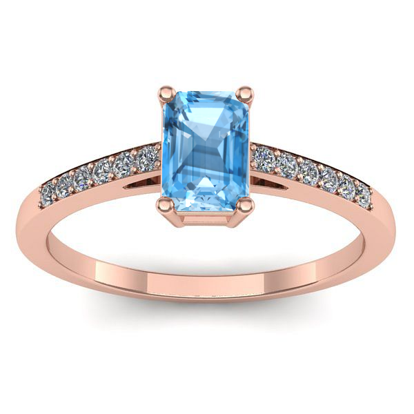 Inel de logodna cu topaz blue dreptunghiular
