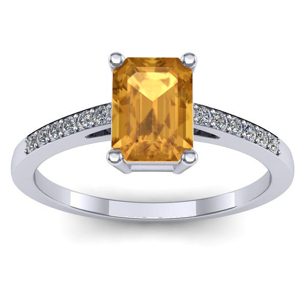 Inel de logodna cu citrin dreptunghiular