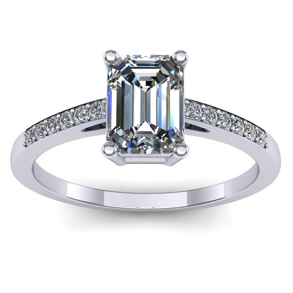 Inel de logodna cu diamant emerald cut