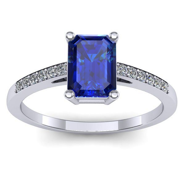 Inel cu safir dreptunghiular