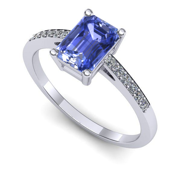 Inel din aur alb cu tanzanit