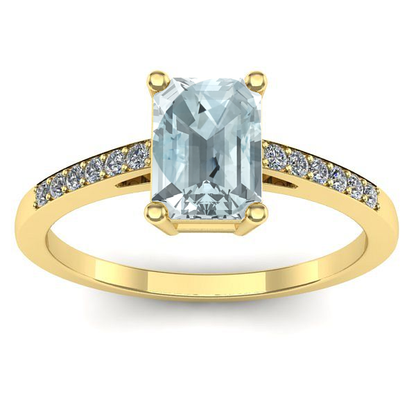 Inel cu aquamarin dreptunghiular