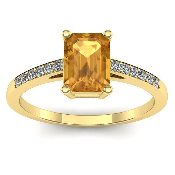 Inel cu citrin dreptunghiular