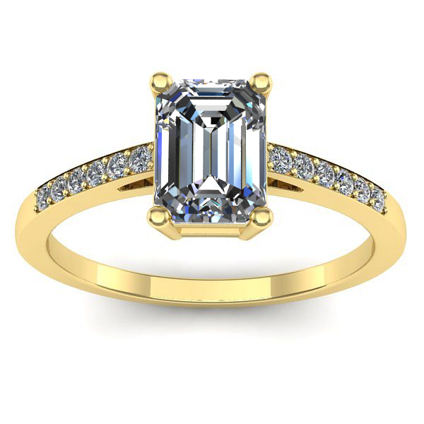 Inel de logodna cu diamant emerald cut