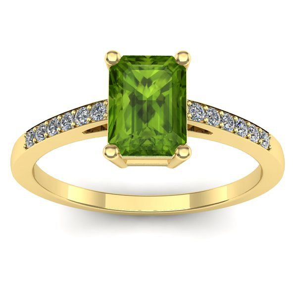 Inel cu peridot dreptunghiular