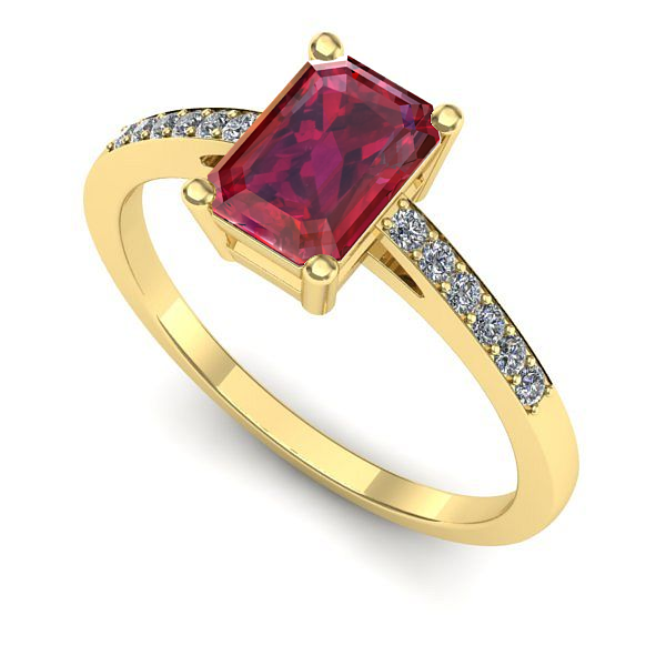 Inel de logodna din aur galben cu rubin