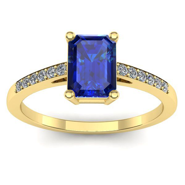 Inel logodna cu safir dreptunghiular