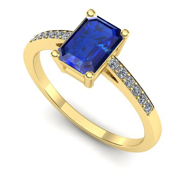 Inel din aur galben cu safir