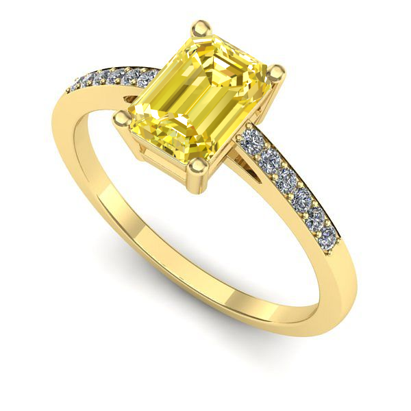 Inel logodna din aur galben cu safir galben