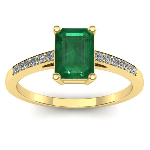 Inel cu smarald dreptunghiular