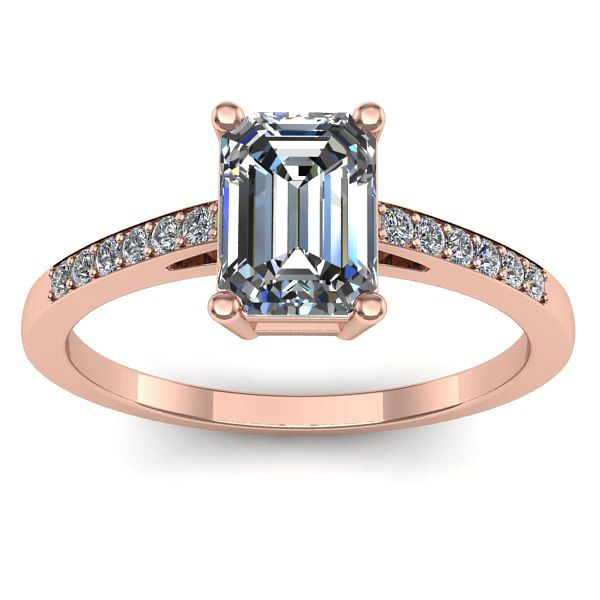 Inel de logodna cu diamant emerald cut