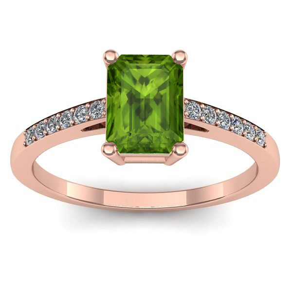 Inel de logodna cu peridot dreptunghiular