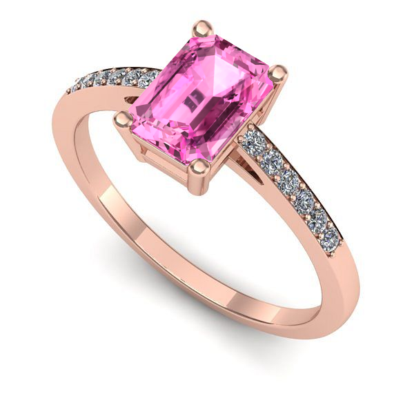 Inel din aur roz cu safir roz