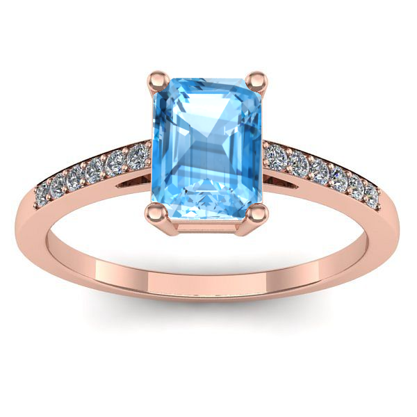 Inel cu topaz blue dreptunghiular