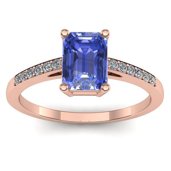 Inel logodna cu tanzanit dreptunghiular