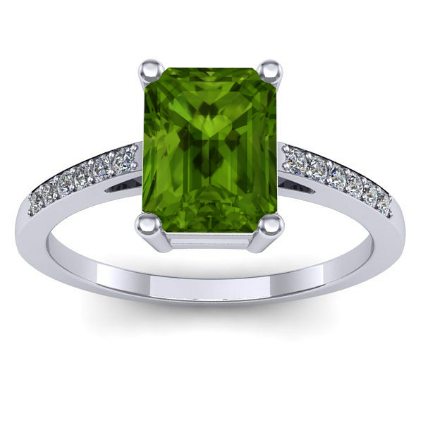 Inel cu peridot dreptunghiular