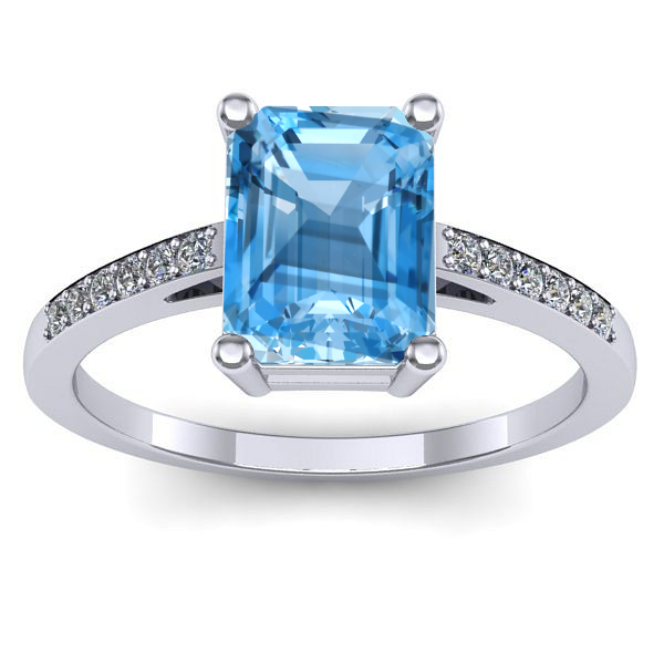 Inel de logodna cu topaz blue dreptunghiular
