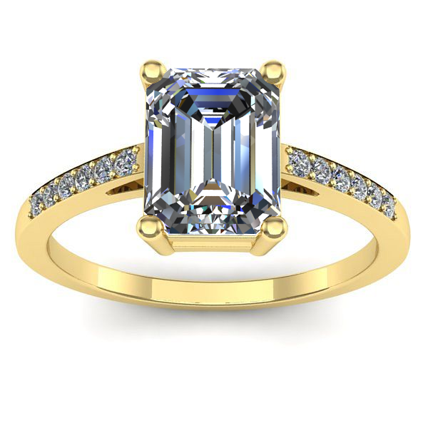 Inel de logodna cu diamant emerald cut
