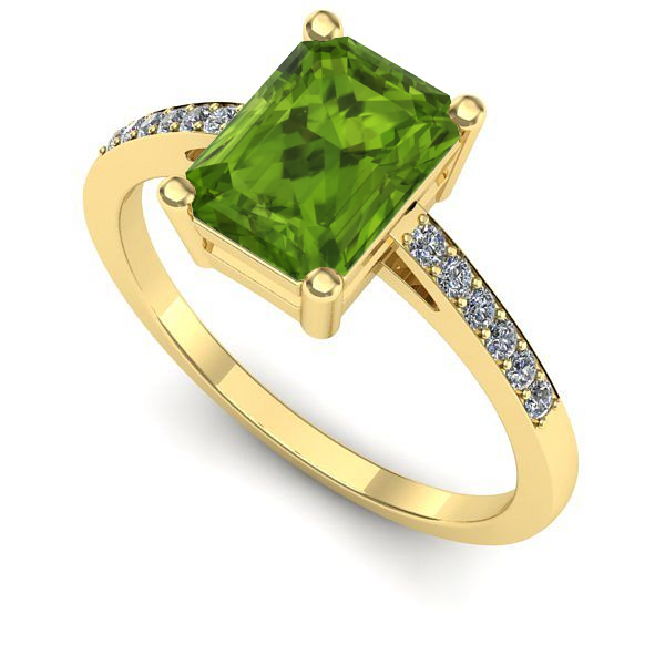 Inel de logodna din aur galben cu peridot