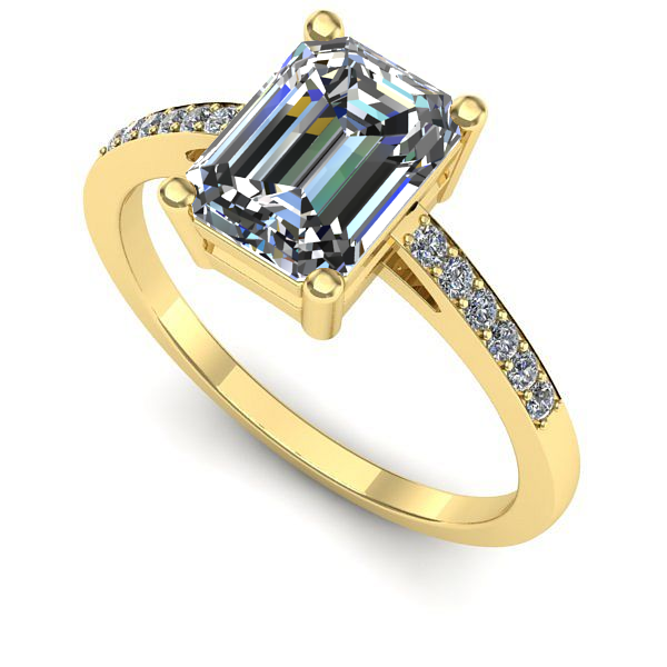 Inel logodna din aur galben cu diamant de laborator