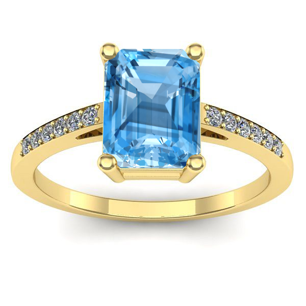 Inel logodna cu topaz blue dreptunghiular