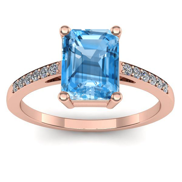 Inel logodna cu topaz blue dreptunghiular