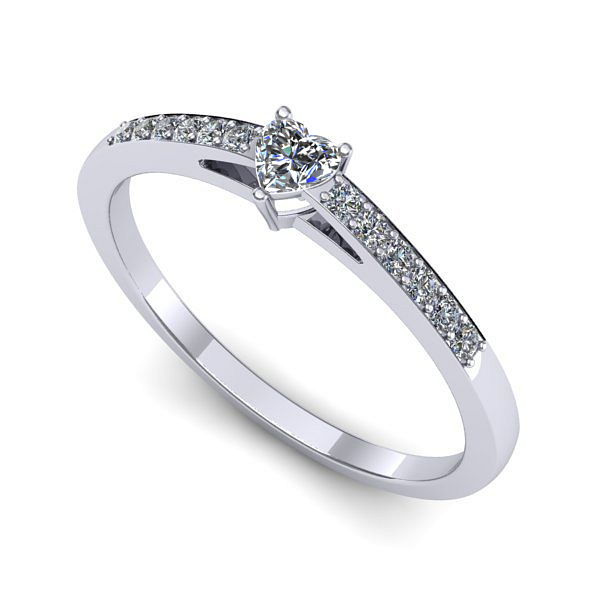 Inel de logodna din aur alb cu diamant