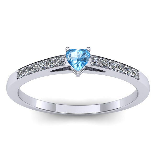 Inel de logodna cu topaz blue inima