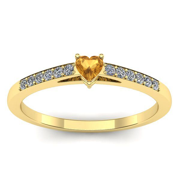 Inel de logodna cu citrin inima