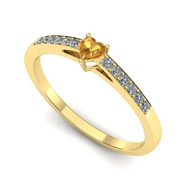 Inel din aur galben cu citrin
