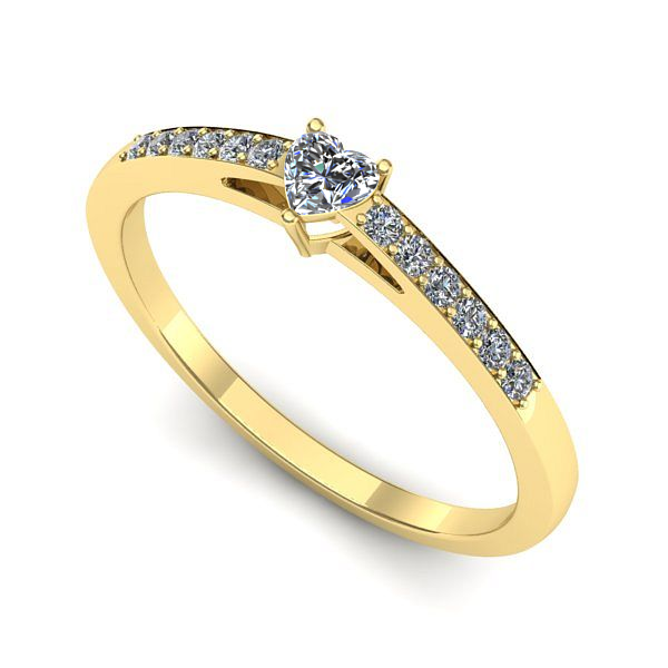 Inel din aur galben cu diamant