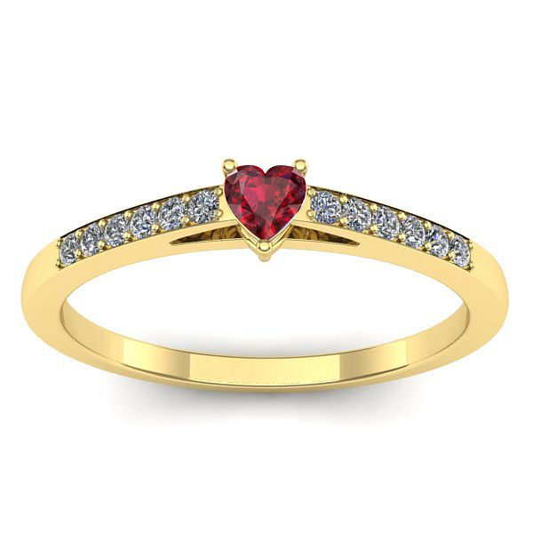 Inel logodna cu rubin inima