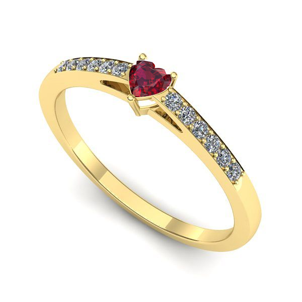 Inel de logodna din aur galben cu rubin