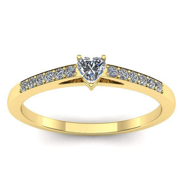 Inel cu safir alb inima