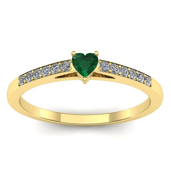 Inel cu smarald inima