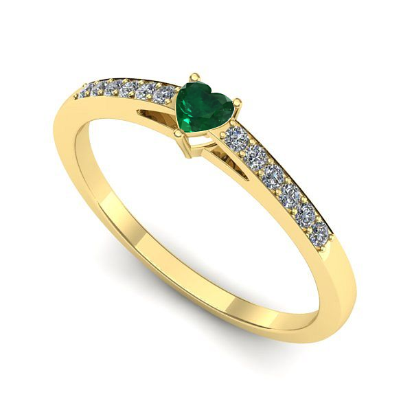 Inel din aur galben cu smarald