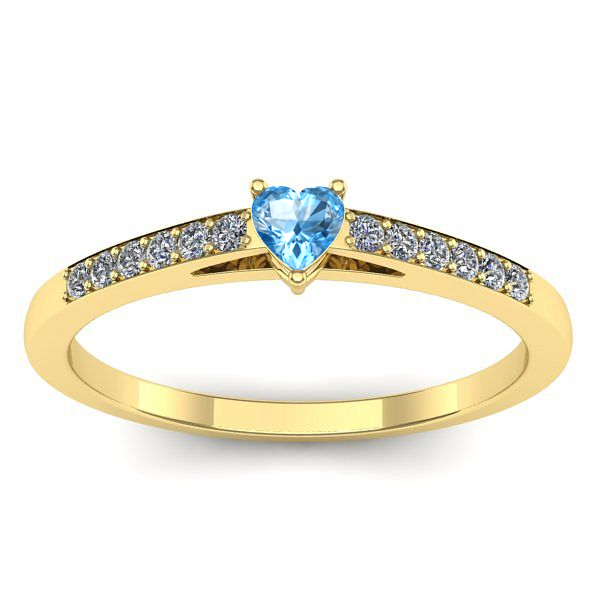 Inel cu topaz blue inima