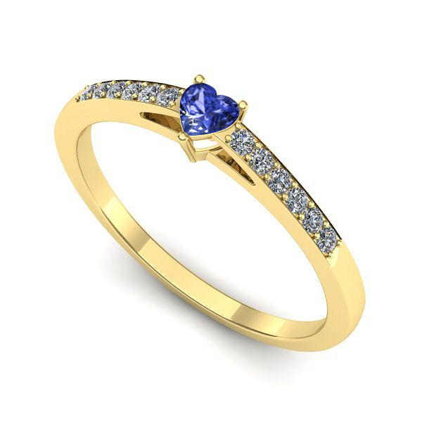 Inel din aur galben cu tanzanit
