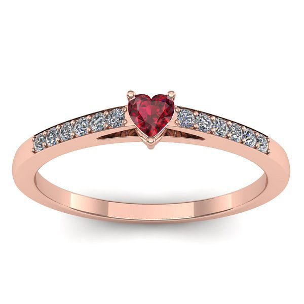 Inel logodna cu rubin inima